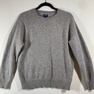 J. Crew Factory‎ Men's Wool Blend Crewneck Sweater Sz L Beige Preppy Classic
